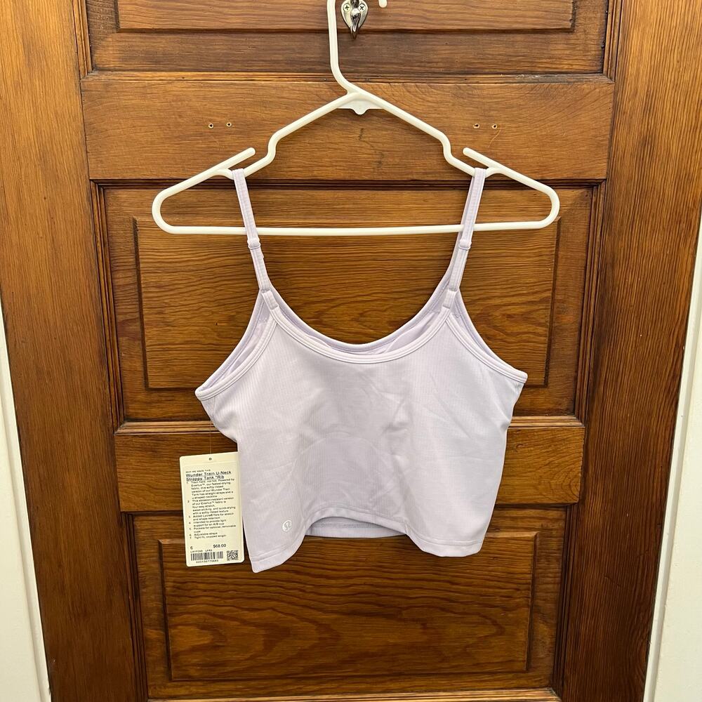 Lululemon Wunder Train U-Neck Ribbed Tank Top A/B Cup Lavender Frost sz 6 NWT's - Picture 9 of 12